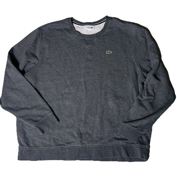 LACOSTE SPORT ALLIGATOR LOGO GREY PULLOVER SWEATSHIRT XXXL FR 9 PREPPY CLASSIC - Picture 1 of 6